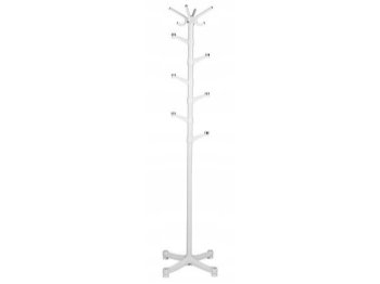 ModernHome Standing Coat Rack with 14 Hooks, 180 cm, White