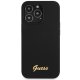 Guess iPhone 13 Pro Max Case Silicone Script Gold Logo, Black
