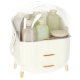 Cosmetic Organizer Storage Box with Drawers, White
