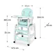 Ricokids 7092 Sinco 5-in-1 Baby High Chair, Turquoise