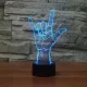 3D LED Night Light V-Sign Hand, RGB