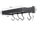 Hanging Kitchen Shelf with Hooks, Aluminum, 30 cm, Black