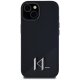 Karl Lagerfeld Silicone Shadow Metal Initial MagSafe Case for iPhone 15, Black