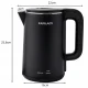 Electric Kettle 1500W with Temperature Control and LED Panel, 1.9L, Black