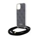 Guess iPhone 15 / 14 / 13 Case Crossbody Cord 4G Print, Black