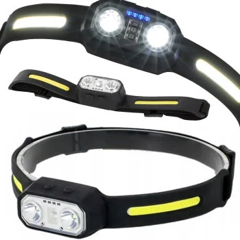 LED Headlamp with Motion Sensor, USB-C Rechargeable, Black