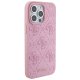 Guess iPhone 15 Pro Max Case Leather 4G Stamped, Pink