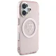 Guess IML Metal Mountain Logo MagSafe Case for iPhone 16 - Pink