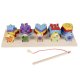 Kruzzel Wooden Shape Sorter and Fishing Game, Multicolor