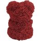 Rose Teddy Bear with Heart and LED Lights 25 cm, Red