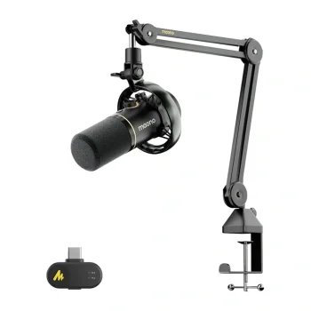 MAONO PD200WS Dynamic Microphone with Boom Arm, Black