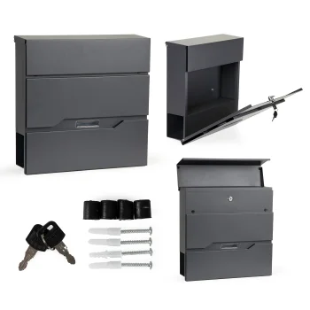 Modernhome HPB932-33 Mailbox with Newspaper Holder, Anthracite