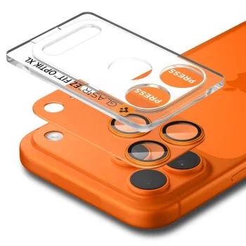 Spigen Optik Pro XL Camera Lens Protector for iPhone 17 Pro Max, Orange