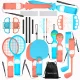 23-in-1 Family Accessory Pack for Nintendo Switch 2, Orange and Blue