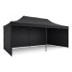 Plonos Garden Pavilion with 3 Walls 3x6m Black