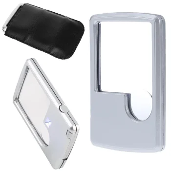 Pocket Magnifier with LED Light 3x 6x Silver