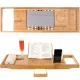 Ruhhy Bamboo Bathtub Caddy Tray, Expandable (75-112 cm)