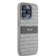 DKNY iPhone 15 Pro Max Case Leather Mono Stripe & Metal Logo, Beige