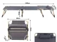 Folding Camping Bed / Sun Lounger with Adjustable Backrest, Grey