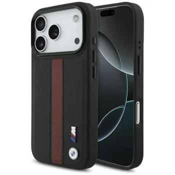 BMW iPhone 17 Pro Case M Perforated Stripe Logo MagSafe, Red