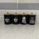 Ruhhy 00024578 Kitchen Storage Container Set, 4 pcs, 1.5L, Matte Black