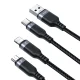 Joyroom S-A18 3-in-1 USB-A to Lightning / USB-C / Micro USB Cable, 0.3m, Black