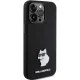 Karl Lagerfeld iPhone 15 Pro Case Silicone Choupette Metal Pin, Black