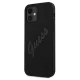 Guess iPhone 12 mini Case Silicone Vintage Script, Black