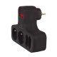 Maclean MCE224 E/B Multi-Plug Adapter, 4 Sockets, With Switch, Black