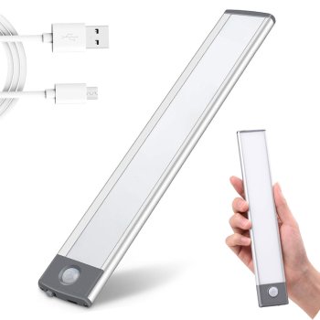 Самоклеящаяся USB LED-лампа с датчиком движения и сумерек 23 см,...