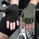 Rockbros Short Finger Cycling Gloves, Size L, Green