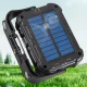 Multifunctional LED Solar Floodlight with Power Bank, Brown