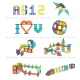 Multistore Magnetic Building Blocks with LED Marble Run, 105 Pieces
