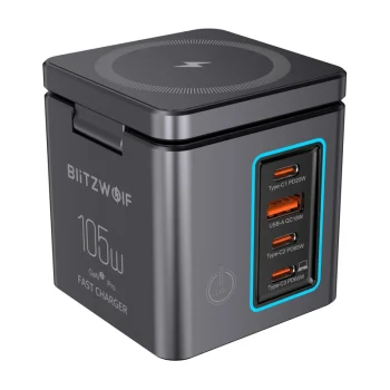 Blitzwolf BW-i113 GaN Wall Charger, 105W, 3xUSB-C, USB-A