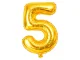 Foil Balloon Number 5 for Birthday Party 66cm, Gold
