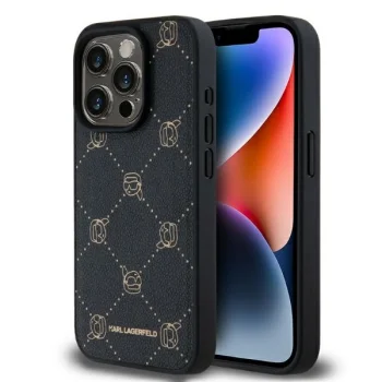 Karl Lagerfeld iPhone 15 Pro Max Case MagSafe Karl Heads, Black