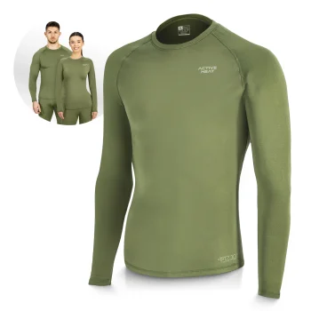 4Fizjo Unisex Long Sleeve Thermal Shirt, Green, XL