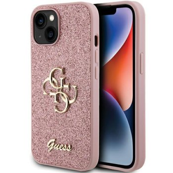 Apple iPhone 15 Plus 6.7'' Guess Glitter Script Big 4G Case Cover (GUHCP15MHG4SGP), Pink | Telefona Maciņš Vāks...
