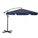 Plonos 488102 Folding Garden Parasol 350 cm with Cover, Navy Blue