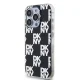 DKNY iPhone 15 Pro Case IML Checkered Mono Pattern, Black