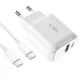 Tech-Protect C20W USB-C PD 20W / USB-A QC 3.0 Charger with USB-C Cable - White