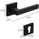 Ruhhy 00021937 Internal Door Handle Set with Escutcheon, Matte Black
