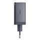 Tīkla lādētājs Baseus GaN5 2x USB-C + USB, 65W + 1m kabelis, pelēks