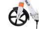 Foldable city scooter for kids and adults, AILO XL, 200 mm wheels, 2 shock absorbers, white
