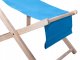 Folding Wooden Beach and Garden Sun Lounger with Cushion, Blue