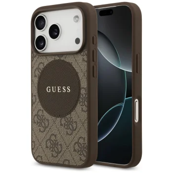 Guess iPhone 17 Pro Case 4G Circle Classic Logo MagSafe, Brown