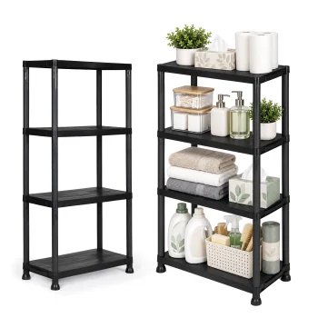 Ūkinė lentyna ModernHome 4 aukštų, 61 x 30 x 131 cm, juoda