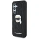 Karl Lagerfeld Leather Monogram Pin Logo Karl Head Case for Samsung Galaxy S25 Black