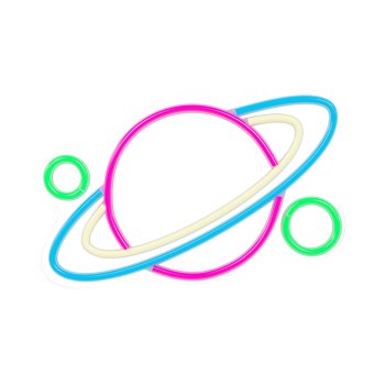 Planet Neon Sign LED Dimmable USB Wall Decor Light Forever Light FPNE05X, Multicolor