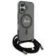 Guess iPhone 16 Case Crossbody Cord Script MagSafe, Black